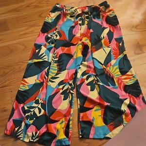 Colorful Tropical Print Pants